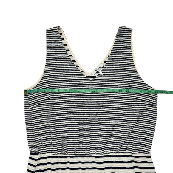 THREE DOTS Multi Stripe Terry Knit Sleeveless Dress Size XL Navy Blue Ivory Soft - Picture 8 of 10